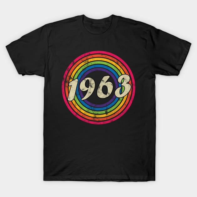 1963 - Retro Rainbow Faded-Style T-Shirt by MaydenArt